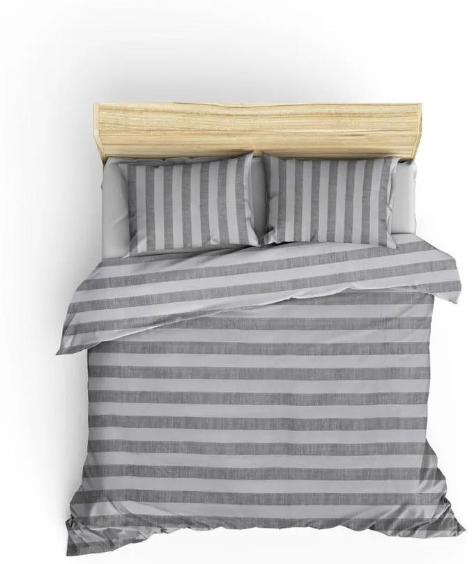 Бяло/сиво спално бельо за двойно легло 200x200 cm Hook - Mijolnir