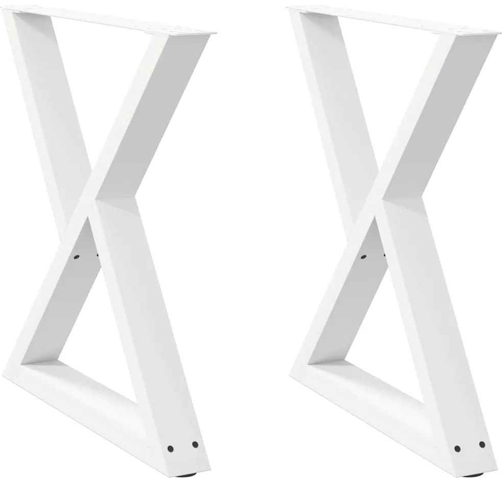 4012729 vidaXL Крака за трапезна маса, 2 бр., бели, 80 x (72-73,3) см, стомана