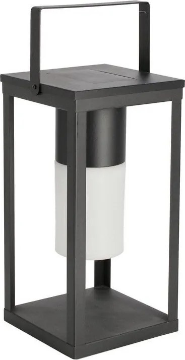Черен LED фенер със соларен панел/с USB (височина 38 cm) Solar – Bizzotto
