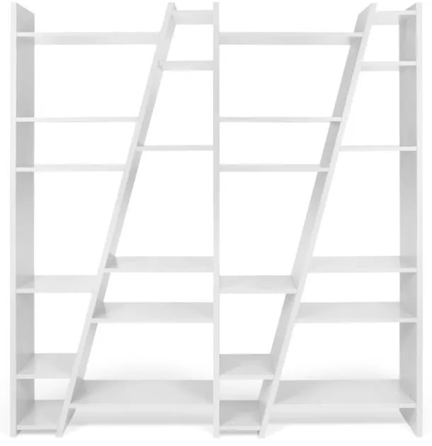 Бял шкаф за книги 190x195 cm Delta - TemaHome