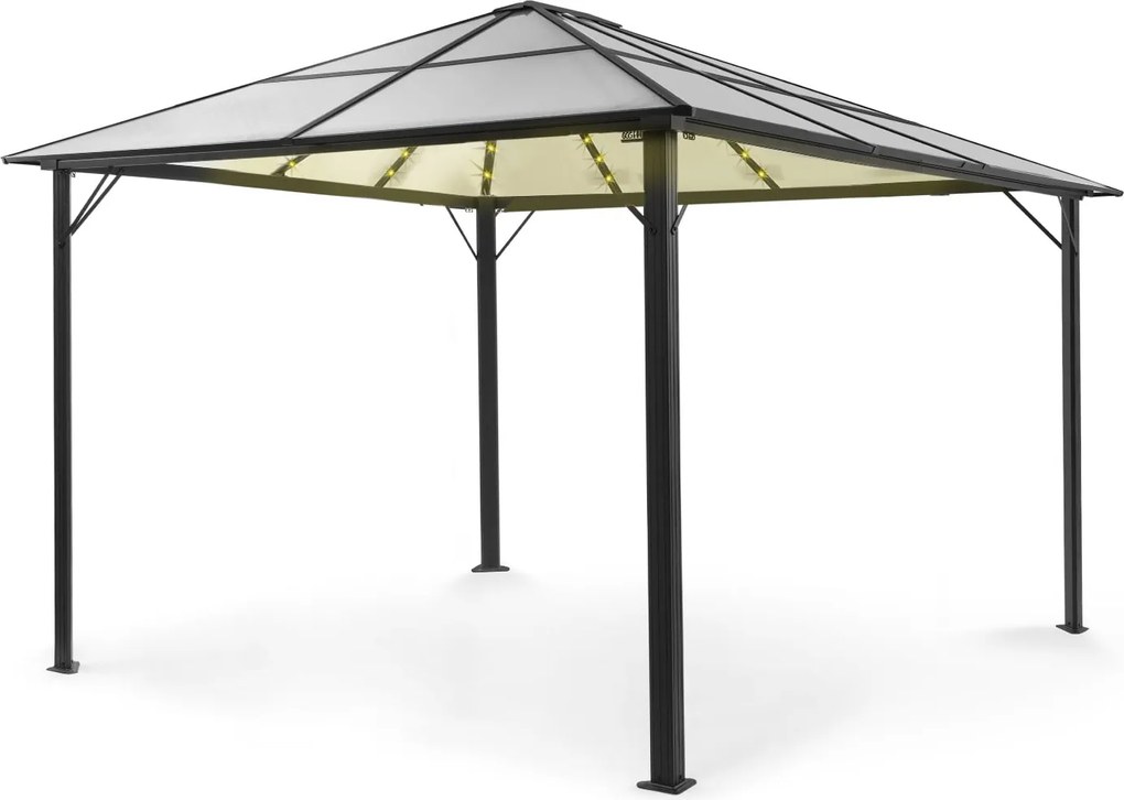 Blumfeldt Pantheon Solid Sky Ambient Solar, павилион с покрив, 3 × 4 м, поликарбонат, алуминий, осветен