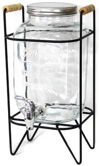 Стъклен диспенсър 4L с метална стойка (K9945-4)