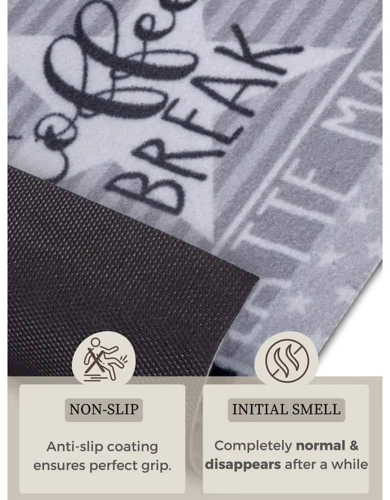 Сив килим 50x150 cm Its Time for Espresso - Hanse Home