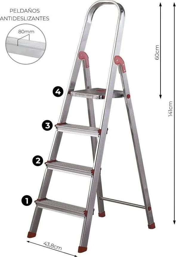 Метална стълба 141 cm Unica – Rolser