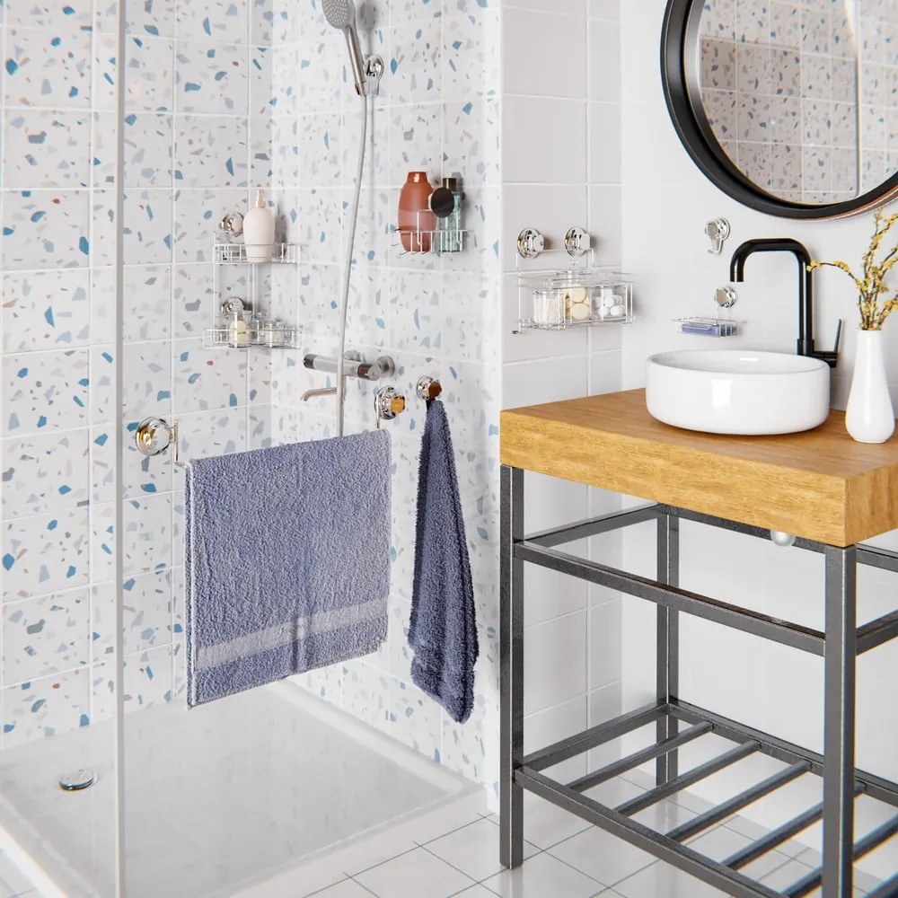 Самозадържащи се метални кукички в сребристо в комплект от 4 Bestlock Bath - Compactor