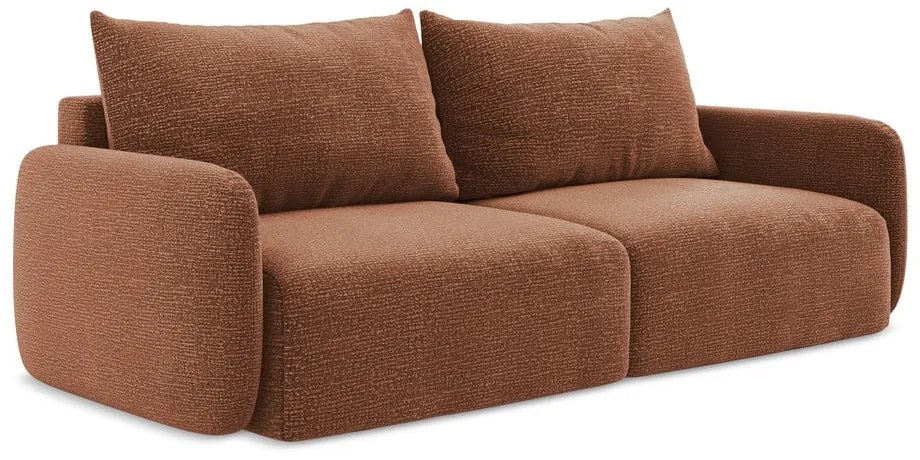 Разтегателен диван с място за съхранение в тухлен цвят 238 cm Kalena – Makamii