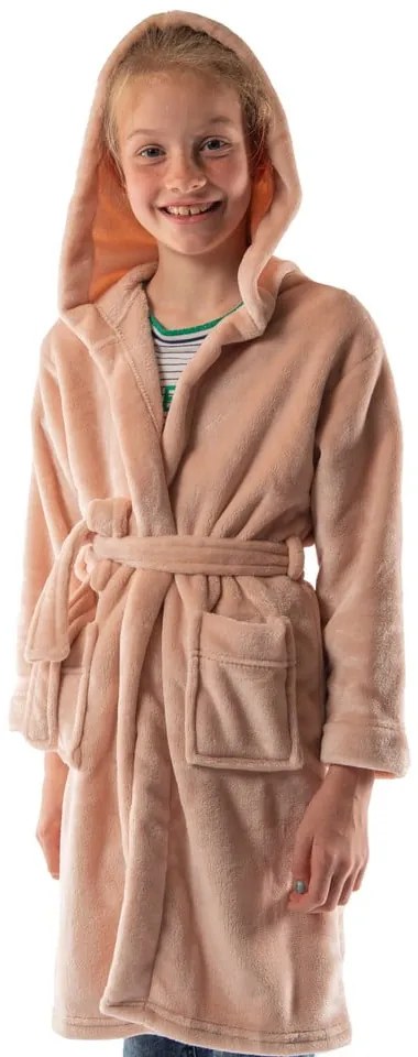 Розова детска хавлия размер 122-128 от микроплюш Delux – Tiseco Home Studio