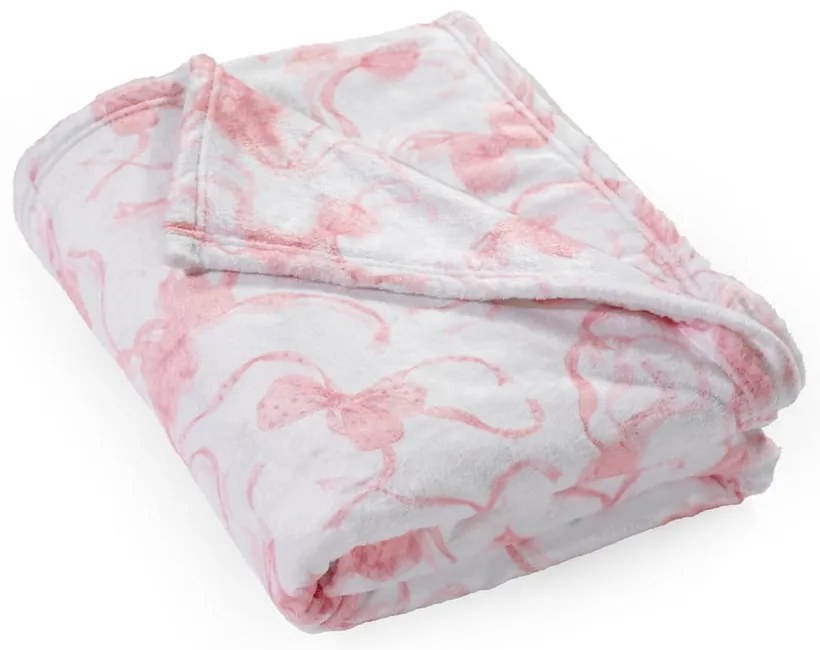 Бяло-розово одеяло от микроплюш 200x240 cm Bow – Catherine Lansfield