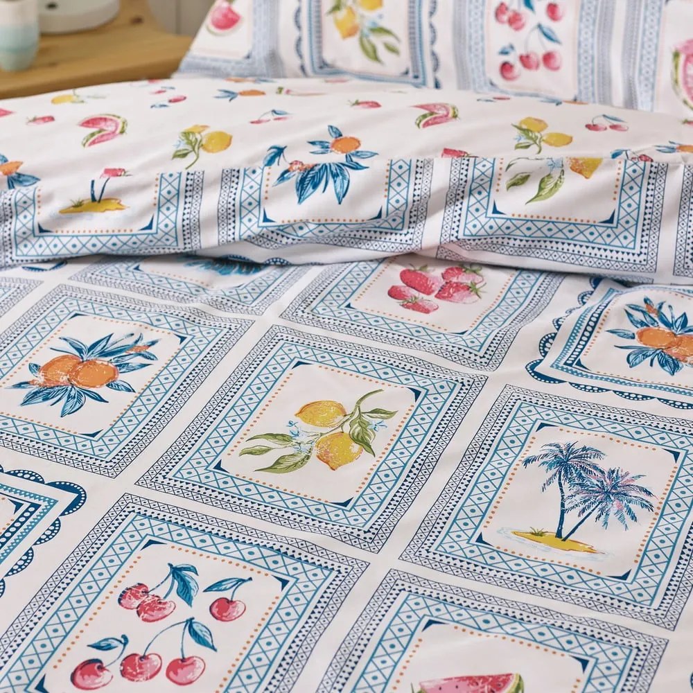 Синьо единично спално бельо 135x200 cm Riviera Tiles – Catherine Lansfield