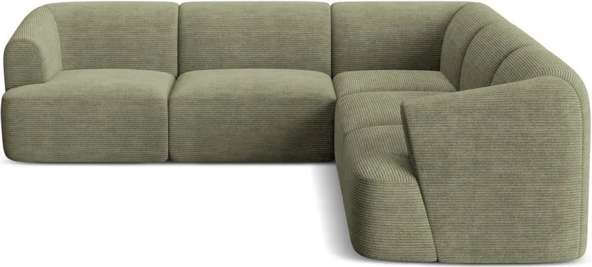 Зелен ъглов диван от рипсено кадифе Campi – Cosmopolitan Design