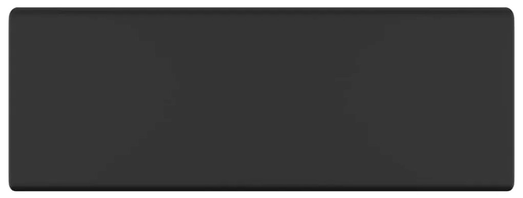 146953 vidaXL Мивка с преливник лукс квадрат черен мат 41x41 см керамика