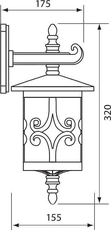 Градински аплик JARDIN, кафяв, 1xE27