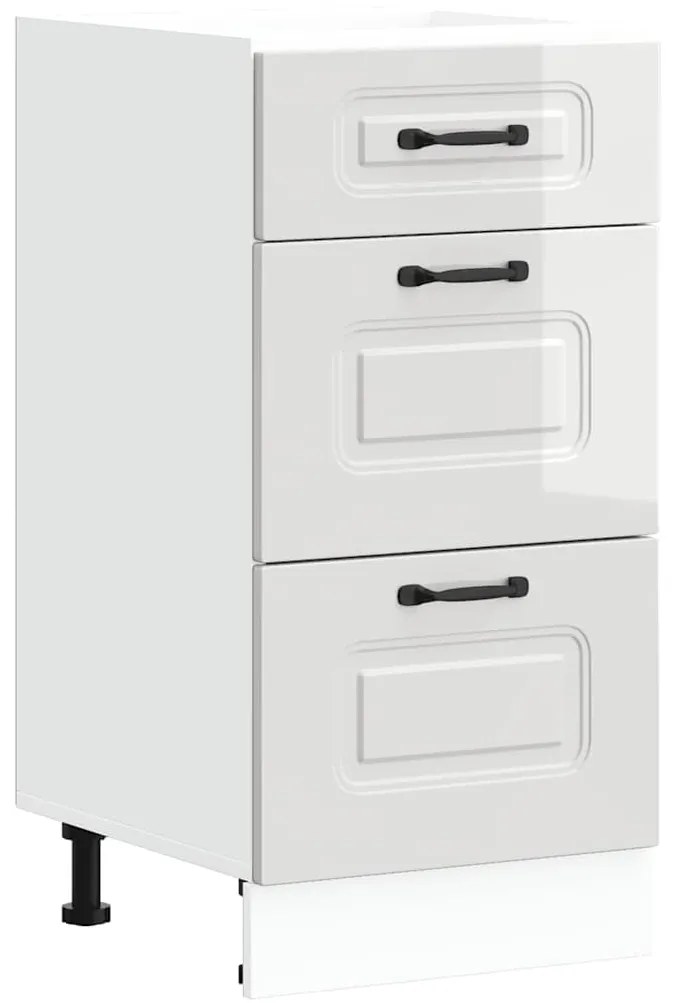 854242 vidaXL Кухненски шкаф, "Kalmar", бял гланц, инженерно дърво