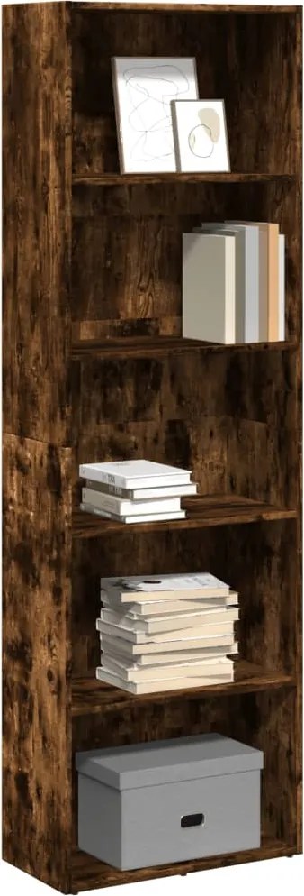 857921 vidaXL Библиотека, опушен дъб, 60x30x189 см, инженерно дърво