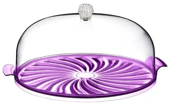 Irak Plastik - Пластмасов поднос за торта с капак ф28,5xф17см различни цветове (SA-210)