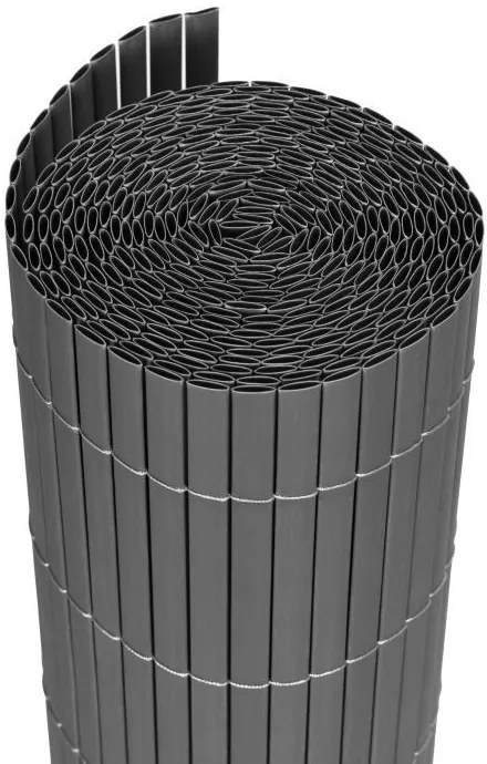 Реверсивен антрацитен PVC екран за балкони, огради и тераси Ширина: 1 м | Дължина: 5 м