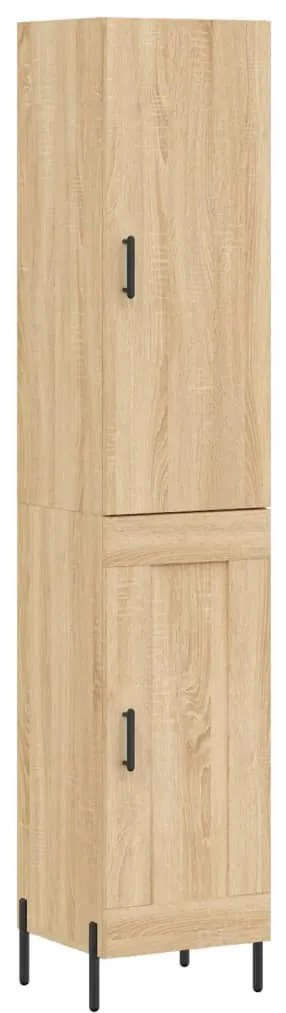 3199116 vidaXL Висок шкаф, сонома дъб, 34,5x34x180 см, инженерно дърво