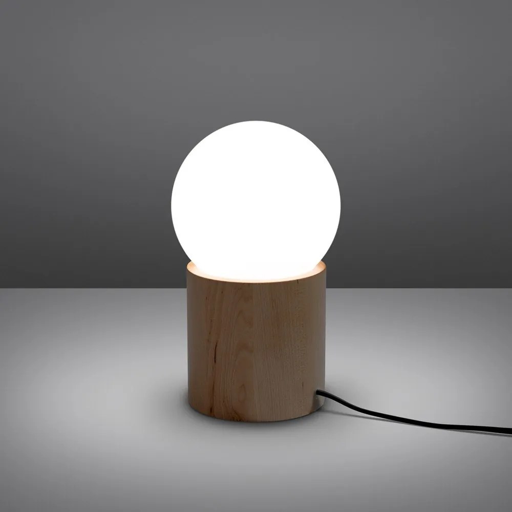 Бяла/естественa настолна лампа със стъклен абажур (височина 21 cm) Surtur – Sollux