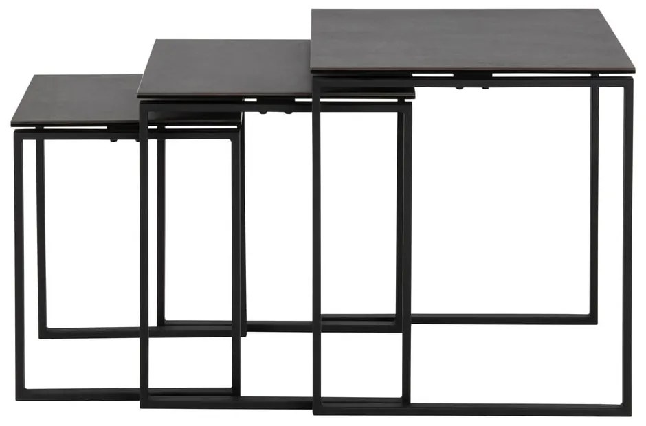 Черни масички за кафе в комплект от 3 Katrine - Actona