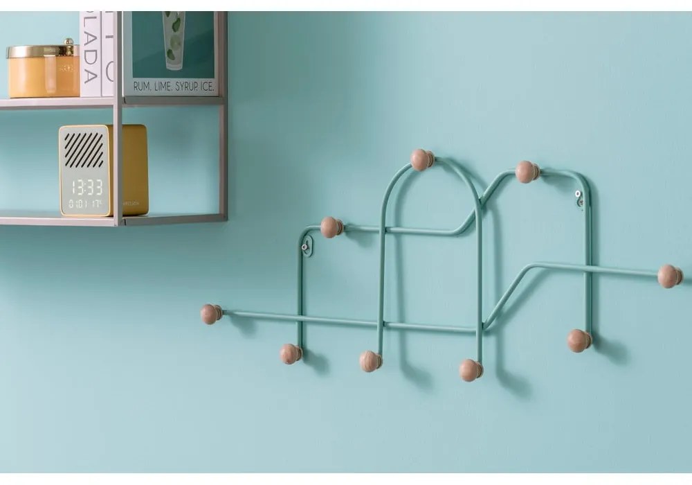 Тюркоазена метална стенна закачалка 71 cm Maze – PT LIVING