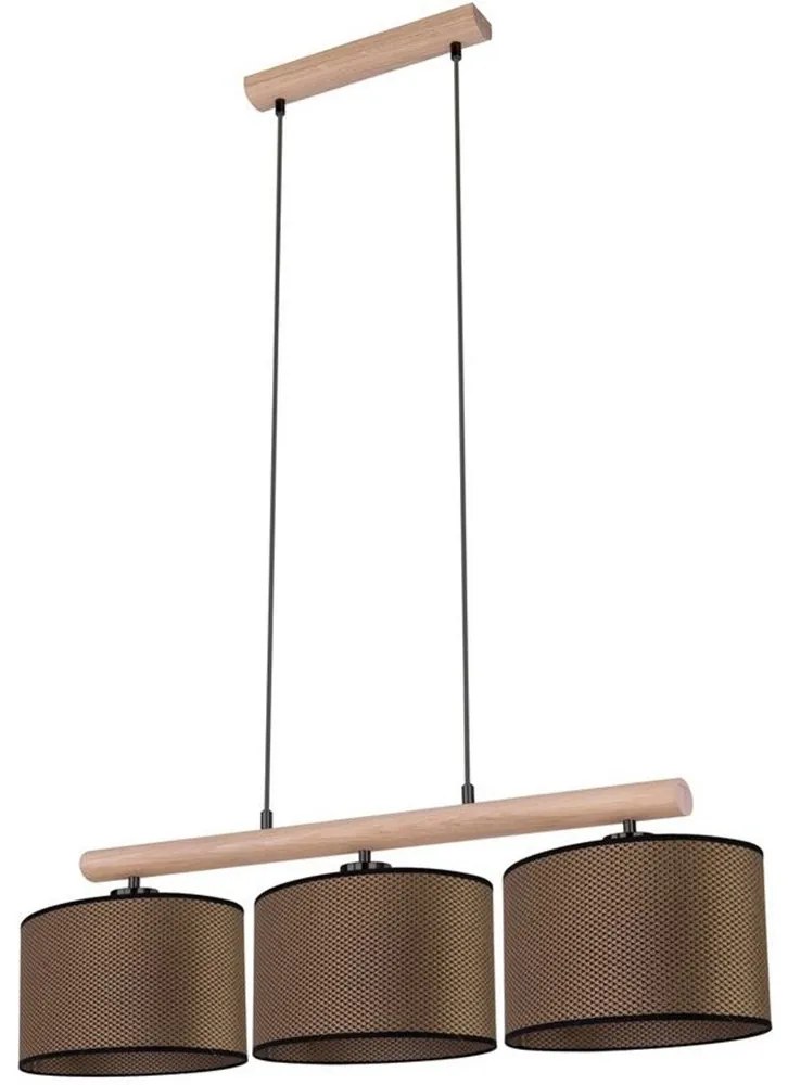 Spot-Light 1037400311537 - висящ полилей MERCEDES, 3×E27/40W/230V, цвят дъб