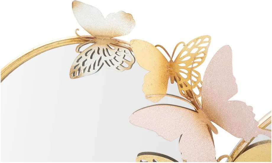 Стенно огледало с декор Farfalle в розово злато, 81 x 52,5 cm - Mauro Ferretti