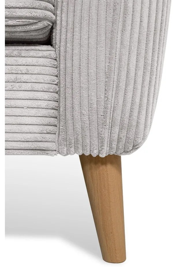 Светлосив ъглов диван от рипсено кадифе (ляв ъгъл) Paris – Scandic