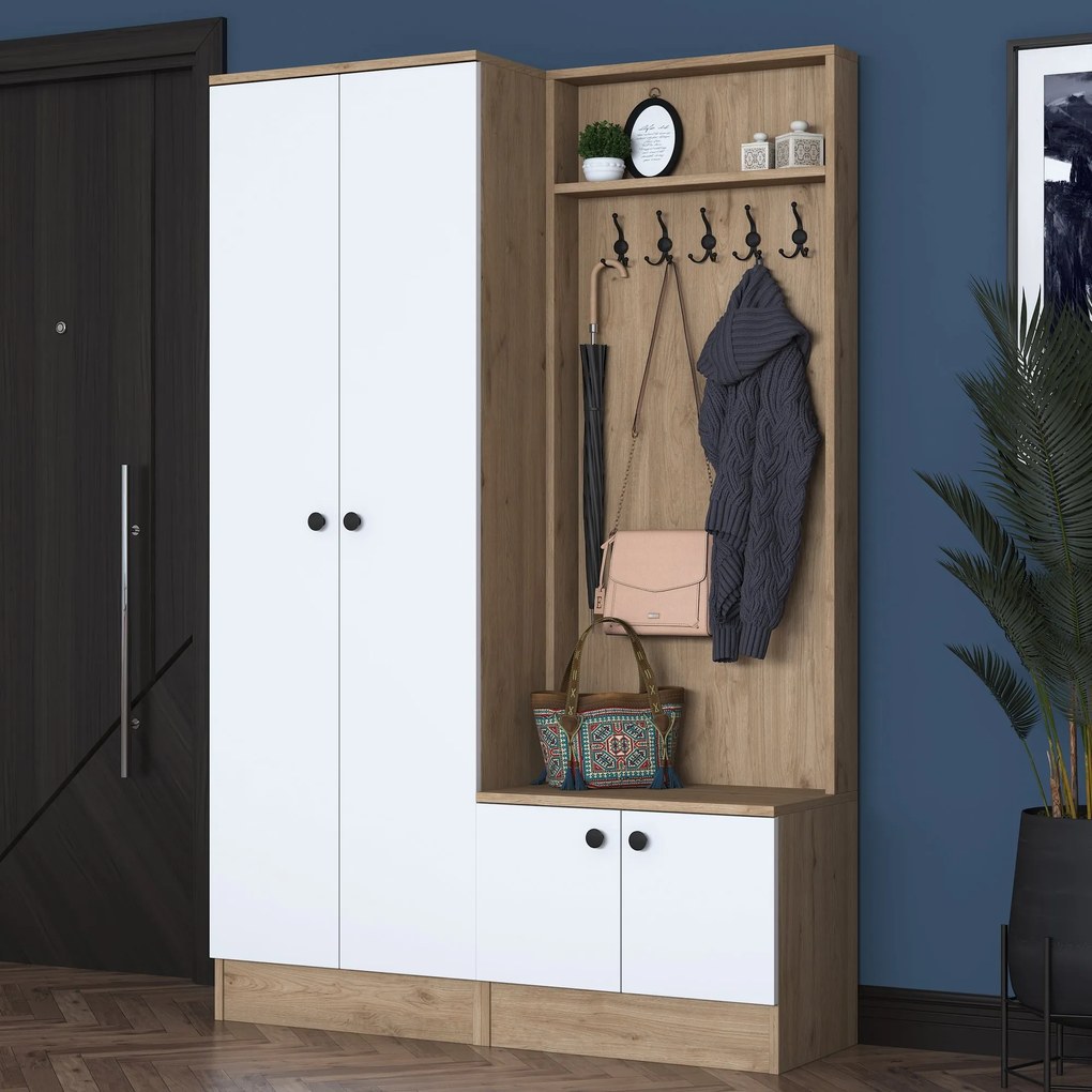 Портманто P6, цвят Орех Бял