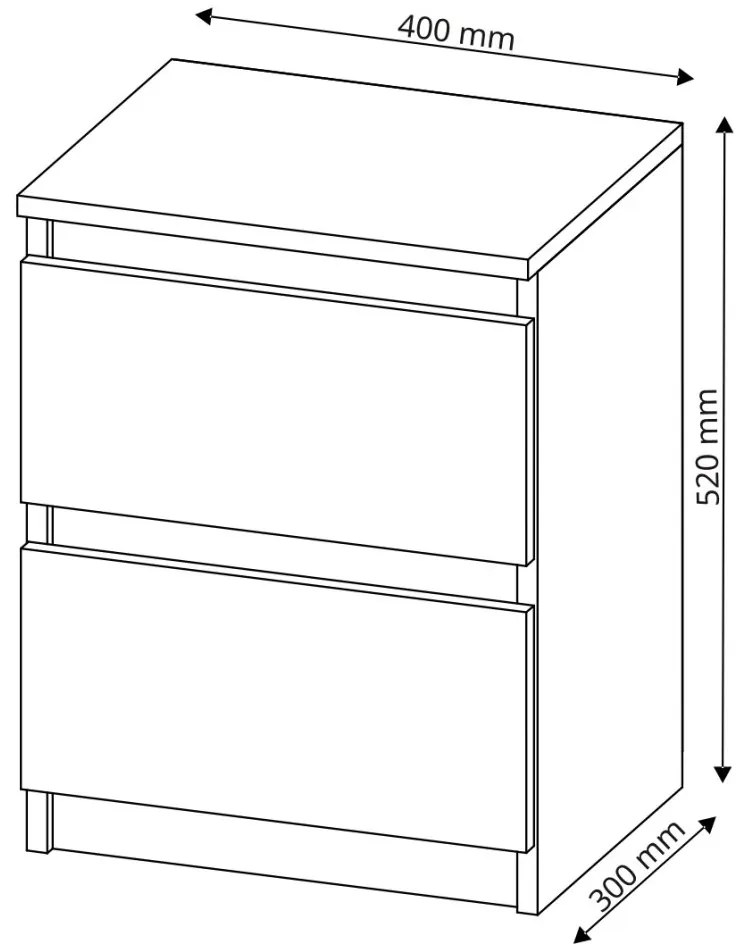 Стилно нощно шкафче 40 x 30 cm - R2 aнтрацит