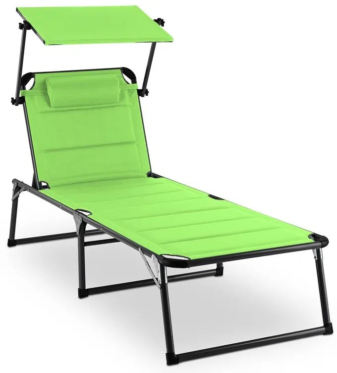 Blumfeldt Amalfi Juicy Lime, зелен шезлонг, 70 х 37 х 200 cm, слънчева бленда