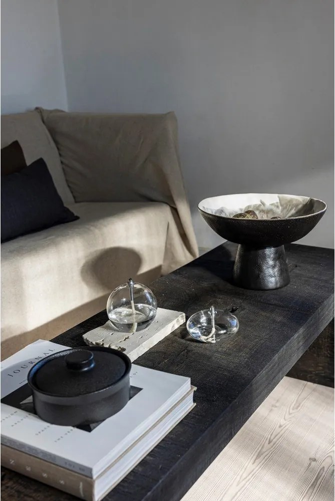 Глинена купа в цвят цлонова кост и черно ø 31,5 cm By Hand – Mette Ditmer Denmark