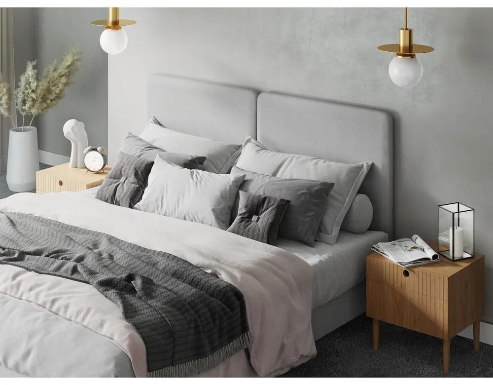 Светлосиво двойно легло Lotus, 160 x 200 cm - Mazzini Beds
