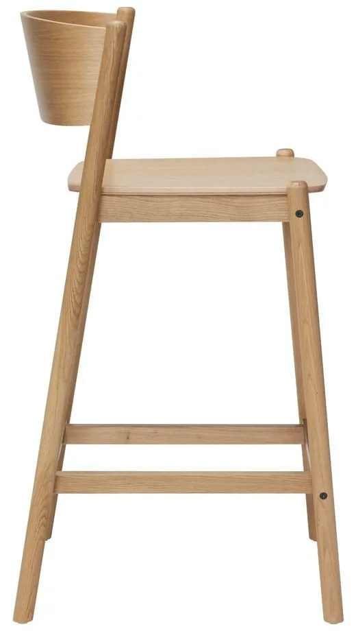 Бар стол от декор от дъб в естествен цвят (височина на седалката 75 cm) Oblique – Hübsch