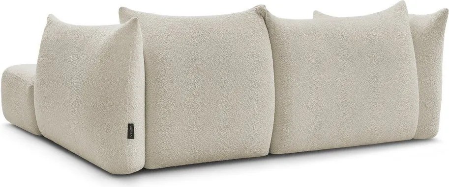 Бежов ъглов диван от прежда с примки от букле (десен ъгъл) Azra – Bobochic Paris