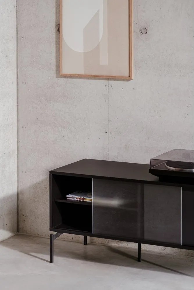 Черна маса за телевизор 116x55x42 cm Met Mini – noo.ma