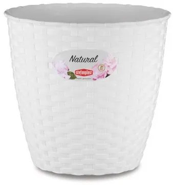 Stefanplast - Кръгла кашпа Natural Line 29 см - бяла