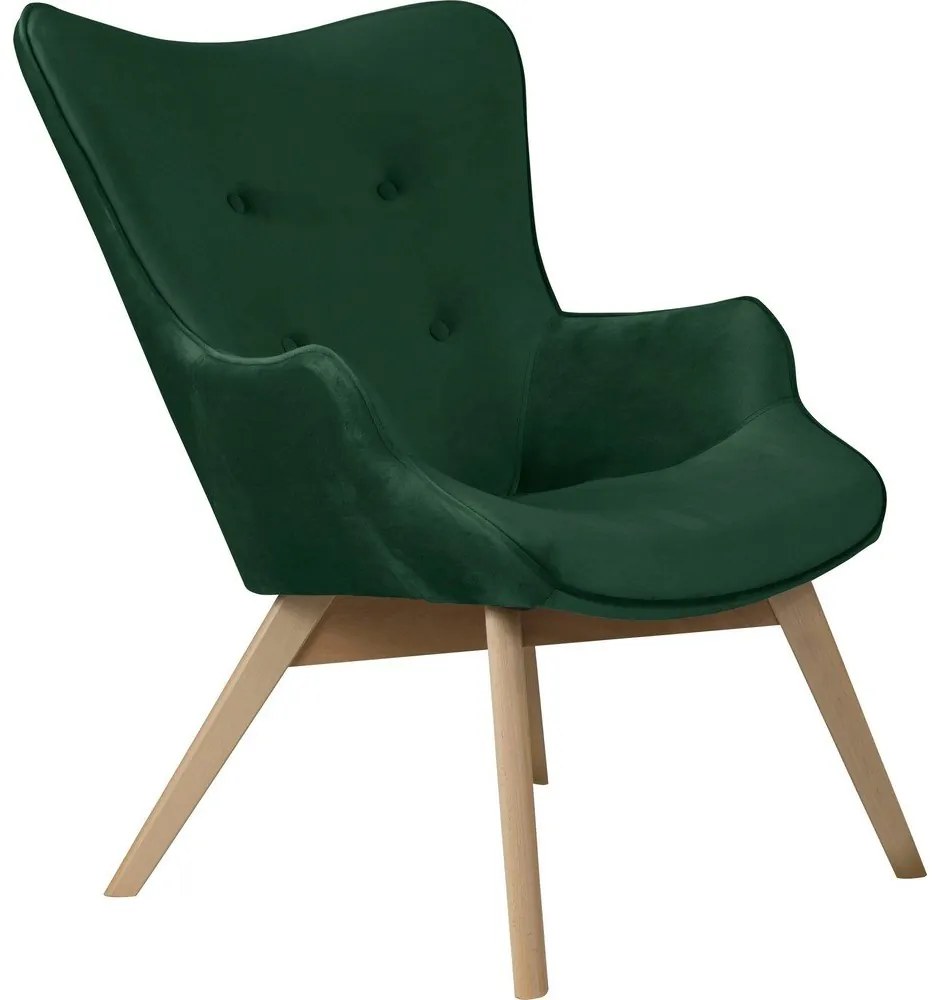 Тъмнозелено кадифено кресло Niko – Ropez