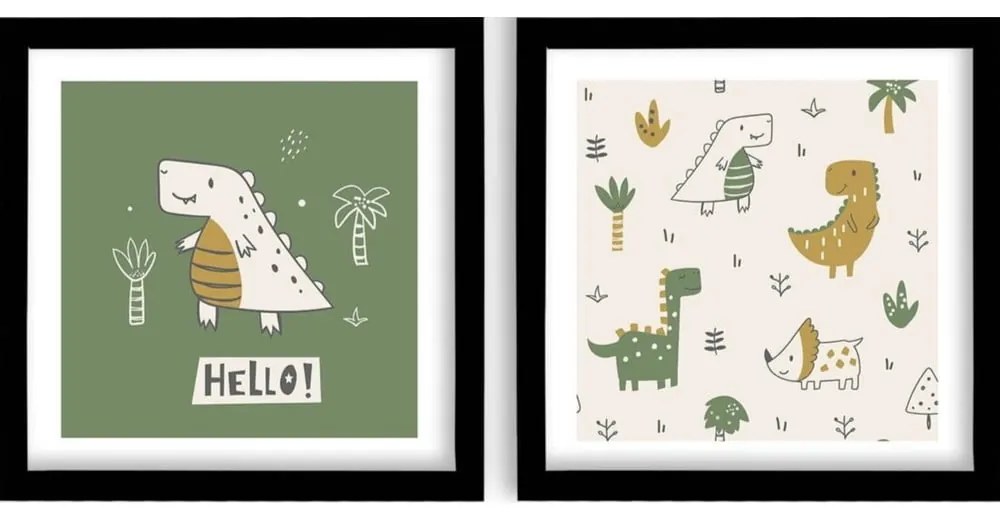 Детски картини в комплект от 2 броя 33x33 cm Hello - Wallity