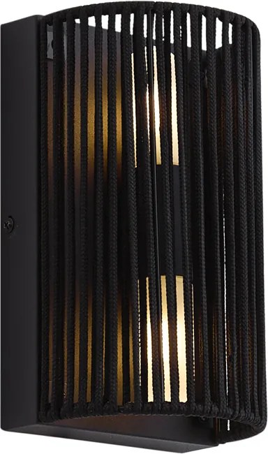 Japandi стенна лампа черна IP44 - Jayla