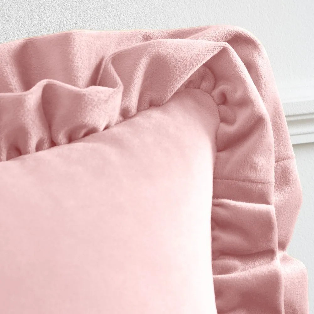 Кадифена декоративна възглавница 43x43 cm Velvet Double Frill – Catherine Lansfield