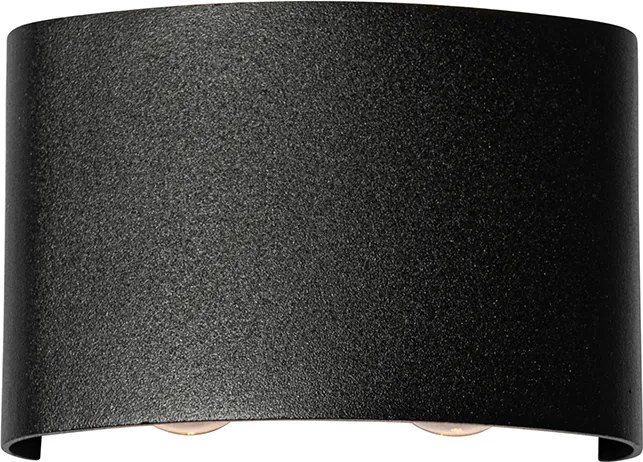 Външна стенна лампа черна с LED 4-светлини IP54 - Silly