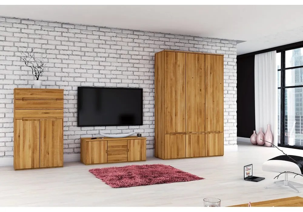 Дъбов гардероб 135x206 cm Vento 3 - The Beds