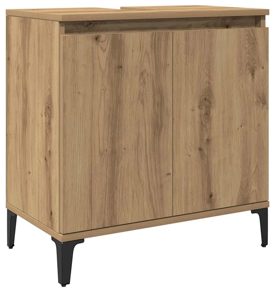 857118 vidaXL Шкаф за мивка Artisan Oak 58x33x60 cm Инженерна дървесина