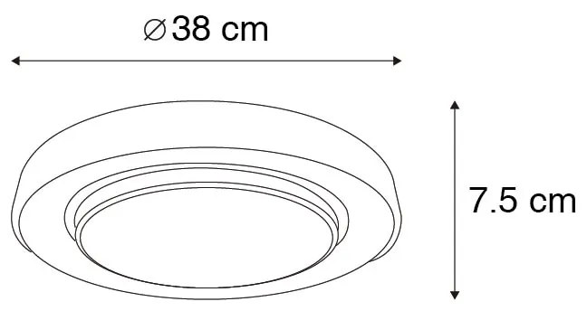 Модерна таванна лампа черна 38 см с LED и RGB - Jochie