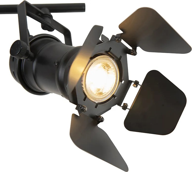 Интелигентен прожектор черен вкл. WiFi GU10 2-лампи с клапи - Movie