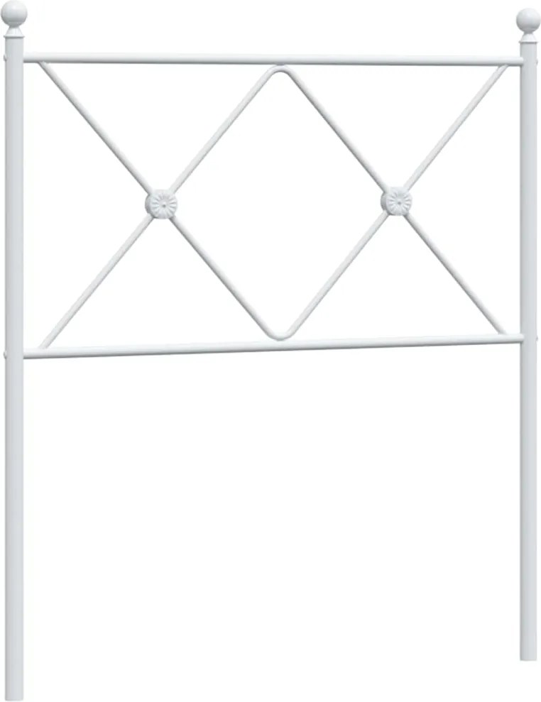 376577 vidaXL Метална резервна табла за легло, бяла, 75 см