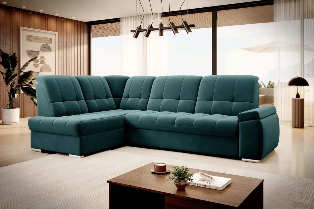 Ъглов диван Dorro-Petrol-Left