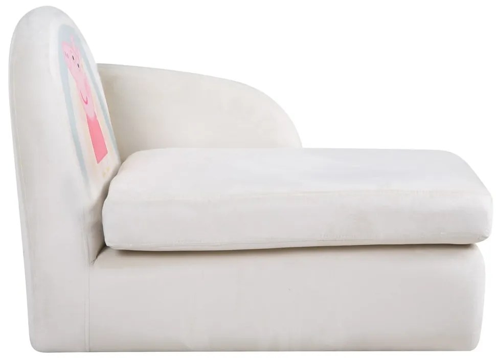 Бял кадифен детски диван 75 cm Peppa Pig – Roba