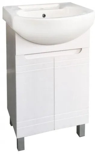 Долен шкаф за баня ICP 5044 NEW, PVC, бял, с умивалник, 50x40x85см
