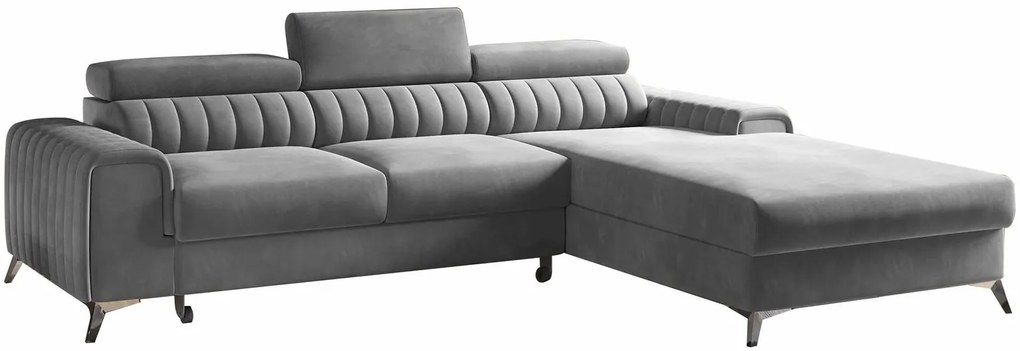 Ъглов диван Gregory-Сив Светло-дясно